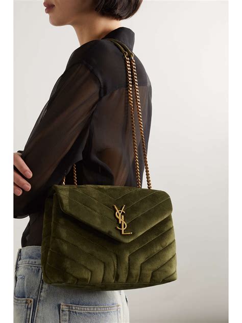 green suede ysl|YSL suede kate bag.